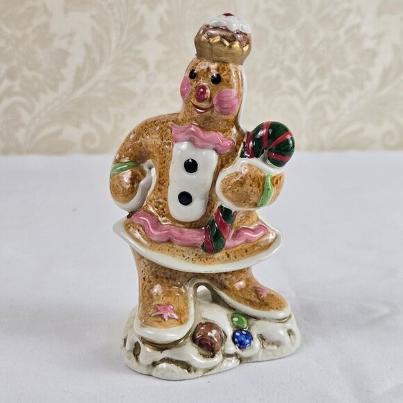 Fitz and Floyd Candy Lane Gingerbread Salt and Pepper Shaker Set Ceramic Vintage - Picture 6 of 14